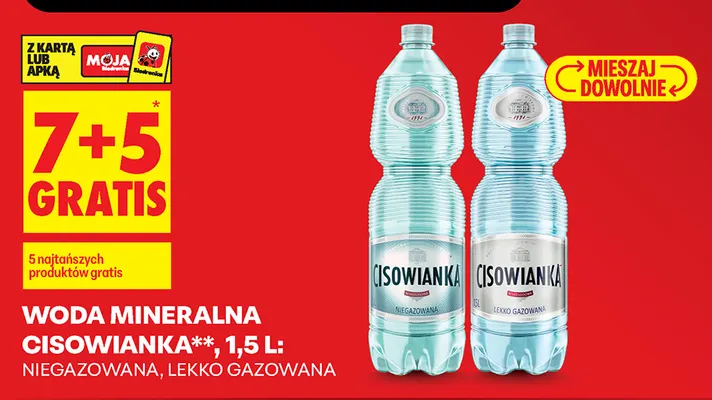 Woda mineralna gazowana Cisowianka lekko promocja w Biedronka