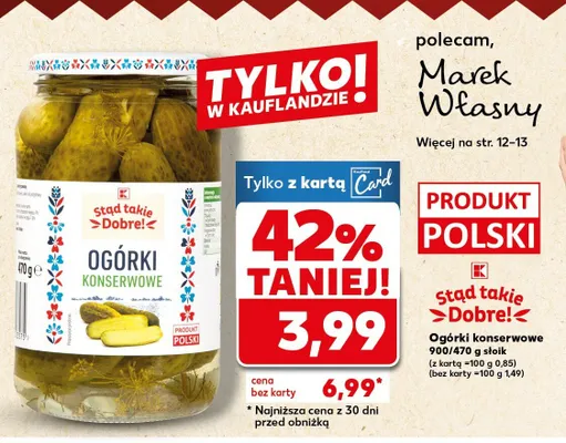 Ogórki konserwowe promocja w Kaufland