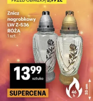 Znicz nagrobkowy Lw Z-536 Róża promocja w Delikatesy Centrum