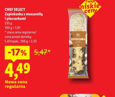 Zapiekanka z mozzarellą i pieczarkami Chef Select promocja w Lidl