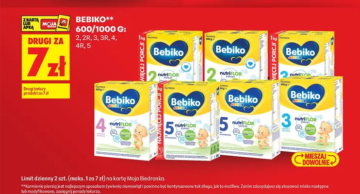Mleko modyfikowane Bebiko 2 NutriFlor Expert promocja w Biedronka