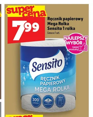 Ręcznik papierowy Mega Rolka Sensito promocja w TOPAZ