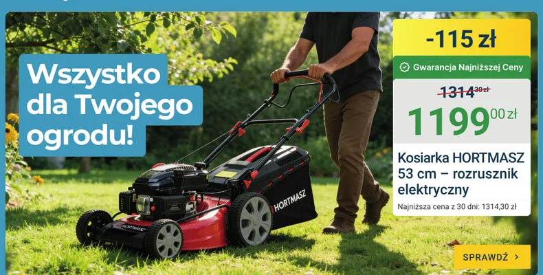 Kosiarka HORTMASZ 53cm rozrusznik elektryczny promocja w ERLI