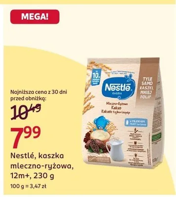 Kaszka mleczno-ryżowa Nestlé 12m+ promocja w Rossmann