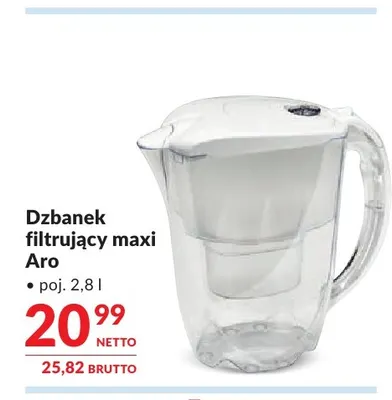 Dzbanek filtrujący maxi Aro 2,8 l promocja w Makro