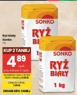 Ryż biały Sonko promocja w Delikatesy Centrum