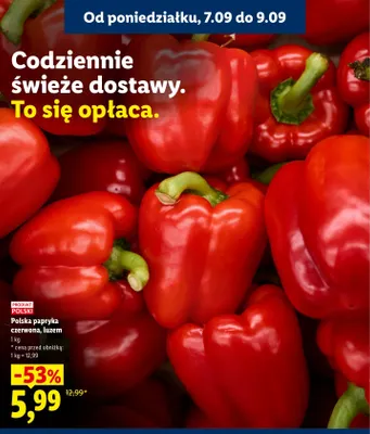Papryka czerwona polska luzem promocja w Lidl