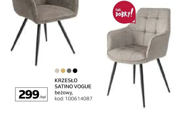 Krzesło Satino Vogue beżowy promocja w Komfort