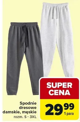 Spodnie dresowe damskie, męskie promocja w Carrefour