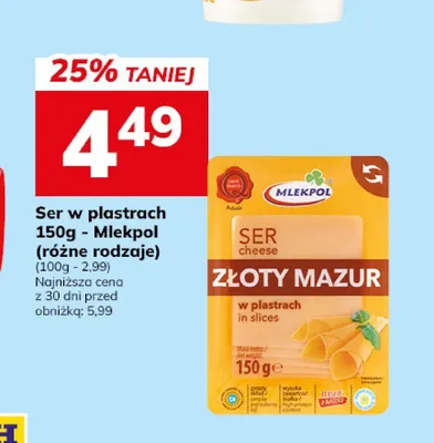 Ser w plastrach Złoty Mazur Mlekpol promocja w Hitpol