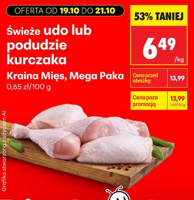 Świeże podudzie kurczaka Kraina Mięs Mega Paka promocja w Biedronka