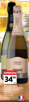 Wino musujące Cremant d'Alsace Rose A.D.P. Expert Club różowe wytrawne promocja w Intermarche