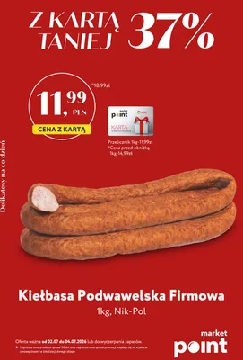 Kiełbasa Podwawelska Firmowa Nik-Pol promocja w Market Point
