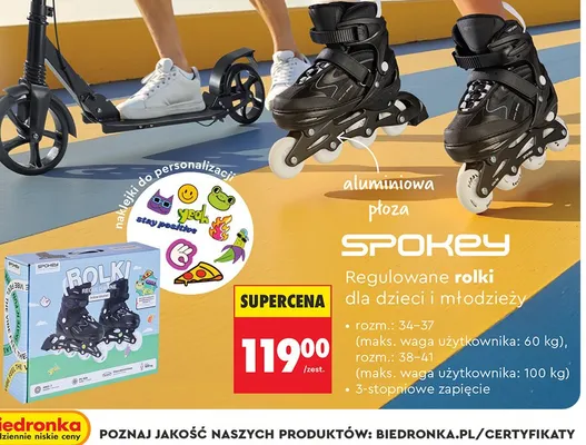 Regulowane rolki dla dzieci i młodzieży promocja w Biedronka