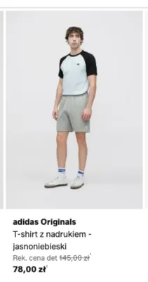 T-shirt adidas Originals z nadrukiem jasnoniebieski promocja w Lounge by Zalando