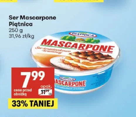 Ser Mascarpone Piątnica promocja w Delikatesy Centrum