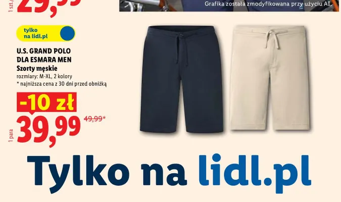 Szorty męskie U.S. Grand Polo Esmara Men promocja w Lidl