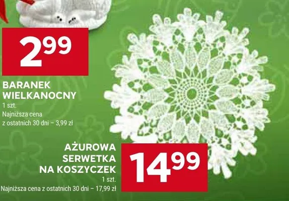 Ażurowa serwetka na koszyczek promocja w Stokrotka