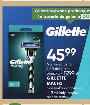Maszynka do golenia Gillette Mach3 + 2 wkłady promocja w Super-Pharm