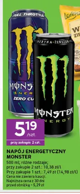 Napój energetyczny Monster promocja w Stokrotka