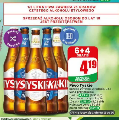 Piwo Tyskie Gronie promocja w Dino