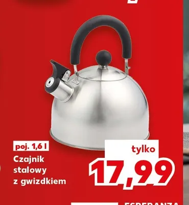 Czajnik stalowy z gwizdkiem promocja w Kaufland