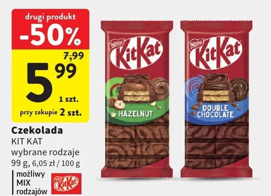 Czekolada wybrane rodzaje 99g promocja w Intermarche