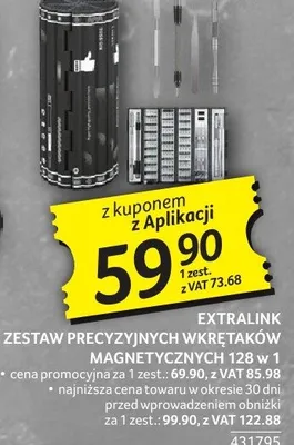 Zestaw precyzyjnych wkrętaków magnetycznych 128w1 Extralink 431795 promocja w Selgros
