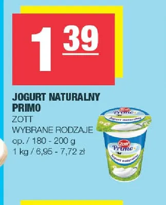 Jogurt naturalny Primo Zott promocja w SPAR
