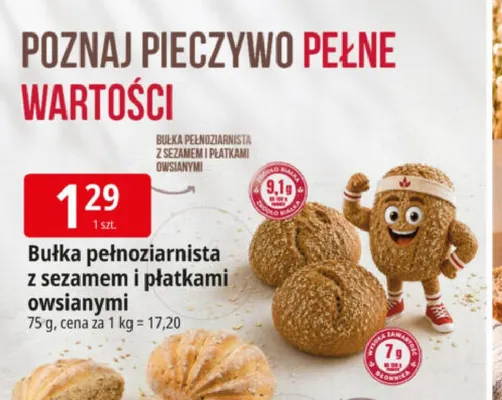 Bułka pełnoziarnista z sezamem i płatkami owsianymi La Lorraine promocja w Leclerc