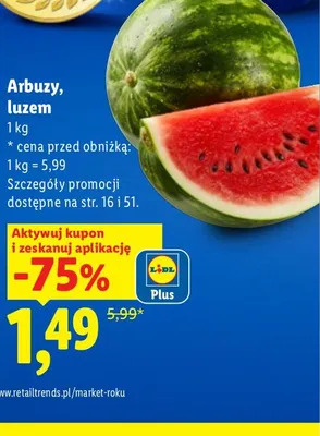 Arbuz luzem promocja w Lidl