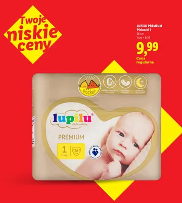 Pieluszki Lupilu Premium 1 promocja w Lidl