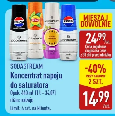 Koncentrat napoju do saturatora różne rodzaje promocja w Aldi