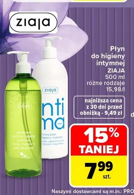 Płyn do higieny intymnej Ziaja promocja w Carrefour