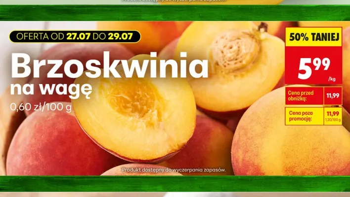 Brzoskwinia promocja w Biedronka