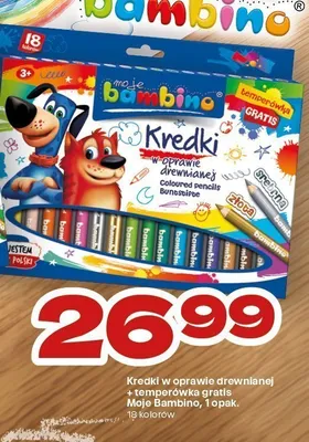 Kredki w oprawie drewnianej Moje Bambino 18 kolorów promocja w Twój Market