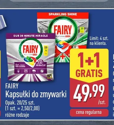 Kapsułki do zmywarki Fairy promocja w Aldi