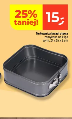Tortownica kwadratowa zamykana na klips 24x24x8 cm promocja w Dealz