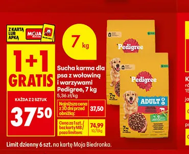 Sucha karma dla psa z wołowiną i warzywami Pedigree promocja w Biedronka