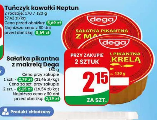 Sałatka pikantna z makrelą Dega promocja w Dino