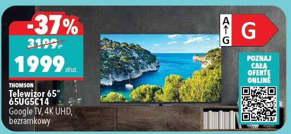 Telewizor 65" 65UG6E14 Google TV, 4K UHD bezramkowy Thomson promocja w Biedronka Home