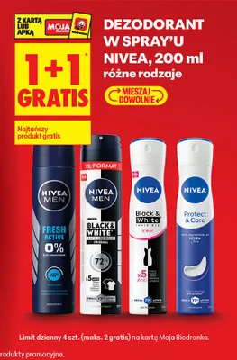Dezodorant w sprayu, różne rodzaje 1+1 GRATIS promocja w Biedronka