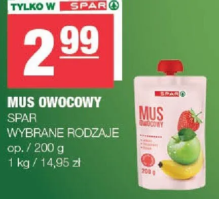 Mus owocowy Spar promocja w SPAR