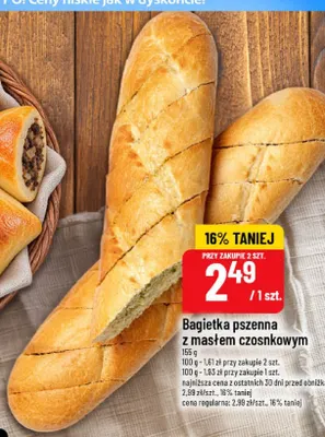 Bagietka pszenna z masłem czosnkowym promocja w POLOmarket