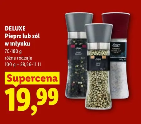 Pieprz biały w młynku Deluxe promocja w Lidl