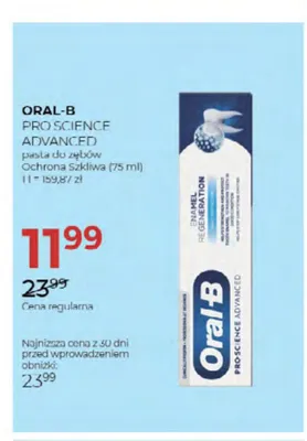 Pasta do zębów Oral-B Pro Science Advanced Ochrona Szkliwa promocja w Drogerie Jawa
