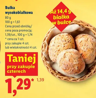 Bułka wysokobiałkowa promocja w Lidl