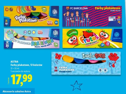 Farby plakatowe Astra FC Barcelona promocja w Lidl