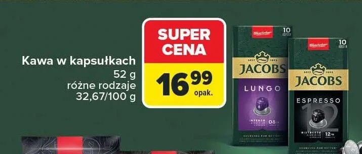 Kawa w kapsułkach różne rodzaje promocja w Carrefour
