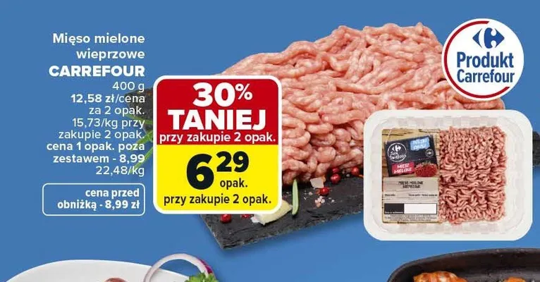 Mięso mielone wieprzowe CARREFOUR promocja w Carrefour